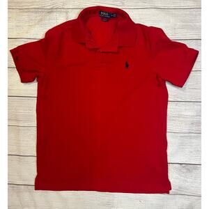 Polo Ralph Lauren Classic Fit Red Polo Shirt Youth Medium 100% Cotton